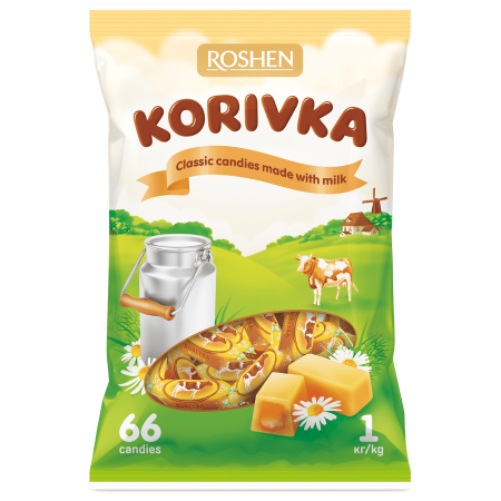 Dropsuri/Jeleuri - ROSHEN Caramele cu Lapte Korivka 1kg