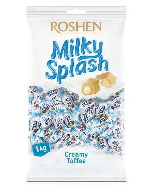 Dropsuri/Jeleuri - ROSHEN Caramele Toffees cu Lapte Milky Splash 1Kg
