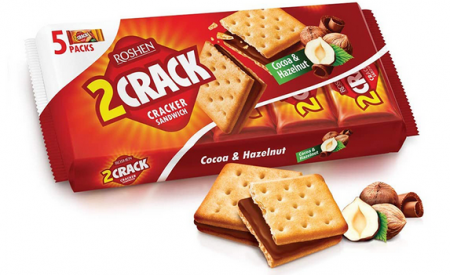 Biscuiti & Fursecuri - ROSHEN Crackers Sandwich cu Cacao si Alune 235g