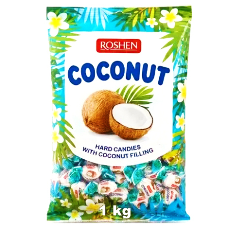 Dropsuri/Jeleuri - ROSHEN Coconut Bomboane cu Umplutura de Nuca de Cocos 1Kg