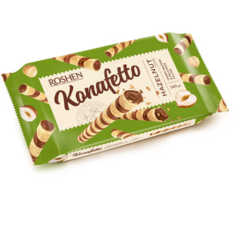 Biscuiti & Fursecuri - ROSHEN Konafetto Rulouri de Napolitana cu Crema de Alune 140g