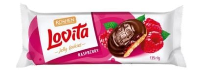 Fursecuri, Biscuiti si Turta Dulce - ROSHEN Lovita Biscuiti cu Jeleu de Zmeura 135g