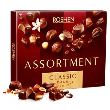 Ciocolata & Praline - ROSHEN Praline Asortate cu Cicolata Neagra Assortment Classic Dark 154g