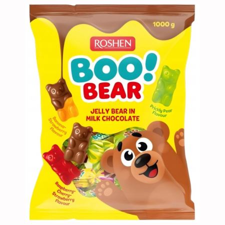 Dropsuri/Jeleuri - ROSHEN Boo! Bear Bomboane cu Jeleu in Glazura de Ciocolata cu Lapte 1Kg