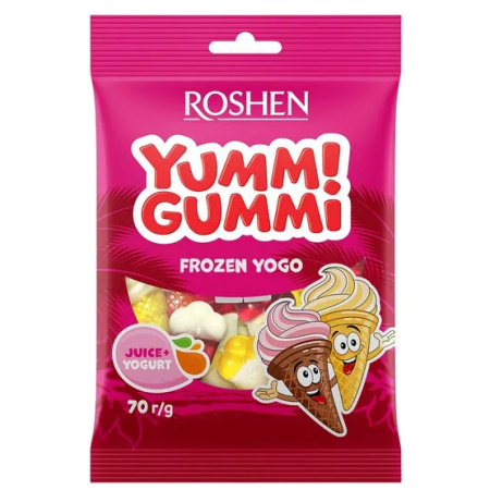 Dropsuri/Jeleuri - ROSHEN Yummi Gummi Frozen Yogo - Jeleuri cu Forme de Inghetata cu Iaurt 70g