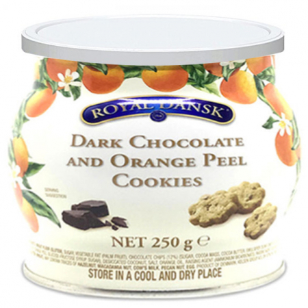 Biscuiti & Fursecuri - ROYAL DANSK Fursecuri cu Ciocolata Neagra si Coaja de Portocale 250g