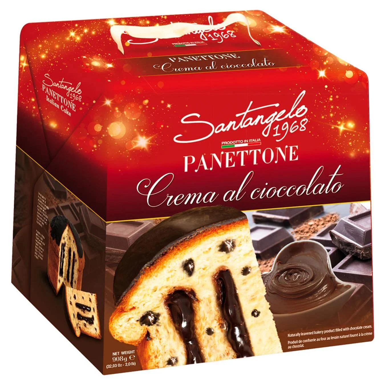 Cadouri - SANTANGELO Cozonac Panettone cu Crema de Ciocolata 908g - Craciun