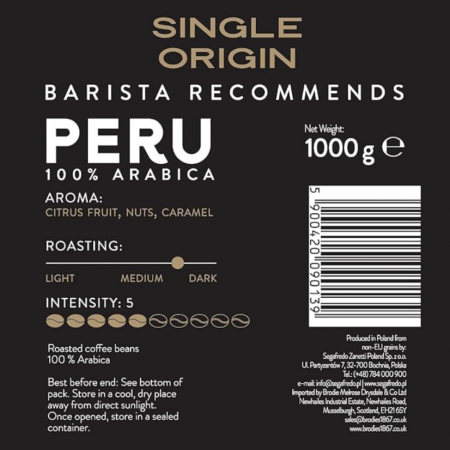 SEGAFREDO Le Origini Peru 100% Arabica Cafea Boabe 1kg [1]