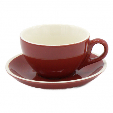 Promotii - Set Ceasca + Farfurie pentru Ceai / Cafea / Cappuccino, Capacitate 180ml - Rosu
