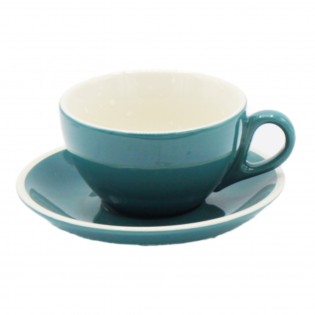 Promotii - et Ceasca + Farfurie pentru Ceai / Cafea / Cappuccino, Capacitate 180ml - Turcoaz