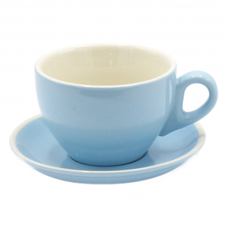 Promotii - Set Ceasca + Farfurie pentru Ceai / Cafea / Cappuccino, Capacitate 290ml - Albastru