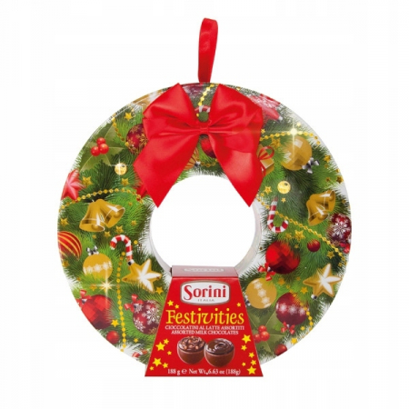 SORINI Praline cu Lapte, Alune si Cereale - Cutie Specială de Crăciun Festivities - Ghirlandă 188g [2]