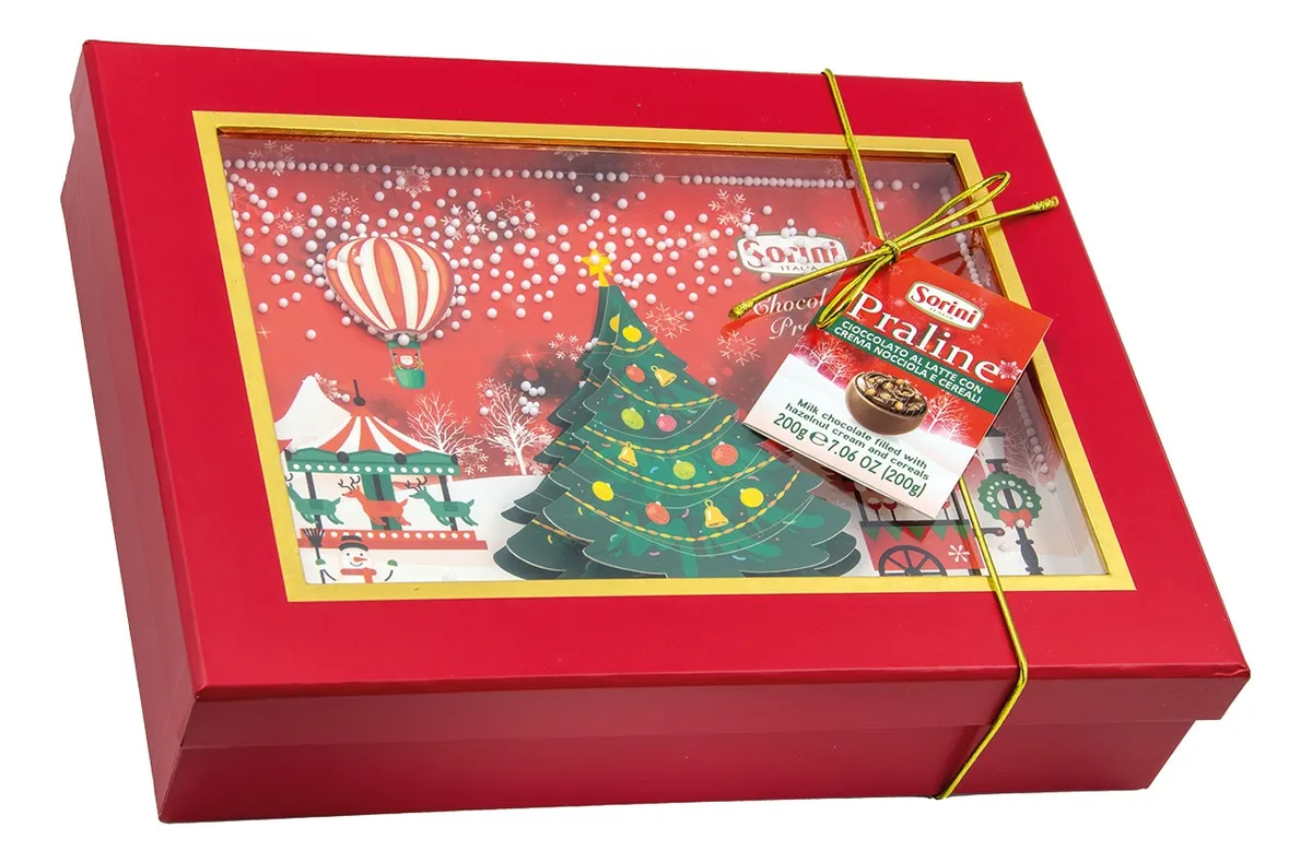 SORINI Praline cu Lapte, Alune si Cereale - Cutie Specială de Crăciun 3D 250g [1]