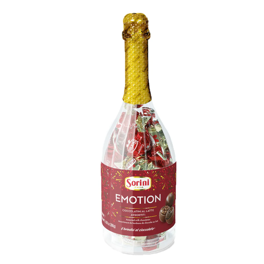 Promotii - SORINI Praline cu Lapte, Alune si Cereale - Emotion Sticla de Sampanie 280g