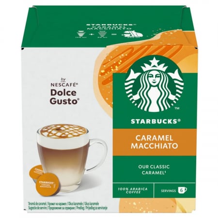 Capsule cu Cafea - STARBUCKS Caramel Macchiato Capsule Dolce Gusto 128g 6 bauturi