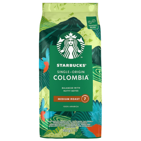 Cafea Boabe Premium - STARBUCKS Colombia Single Origin, Medium Roast, 100% Arabica - Cafea Boabe 450g