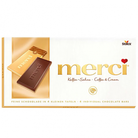 Dulciuri - Tableta de Ciocolata cu Cafea si Frisca MERCI 100g