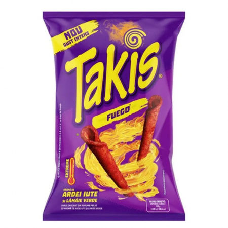 Dulciuri - TAKIS Tortilla Chips Fuego Ardei Iute si Lamaie Verde 90g