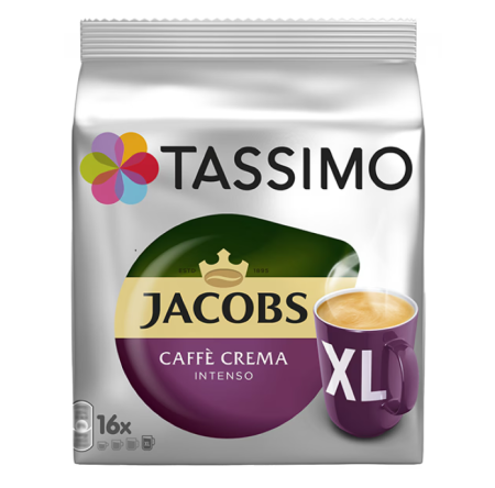 Capsule cu Cafea - TASSIMO Jacobs Caffe Crema Intenso XL Capsule cu Cafea 16buc 144g