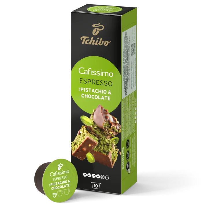 Capsule cu Cafea - TCHIBO CAFISSIMO Espresso Fistic si Ciocolata 80g