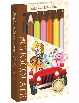 THE CHOCOLATE Creioane Colorate din Ciocolată Belgiana cu Lapte 100g [2]