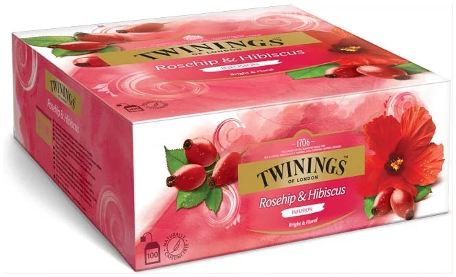 TWININGS Ceai Infuzie cu Macese si Hibiscus 100 Plicuri Ambalate Individual 100x2.5g [1]