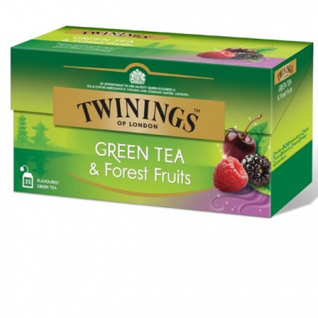 Ceai in Plic - TWININGS Ceai Verde cu Fructe de Padure 25x2g