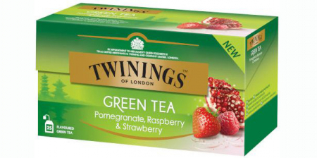 Ceai in Plic - TWININGS Ceai Verde cu Rodie, Zmeura & Capsuni 25x1.5g