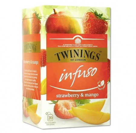 Ceai in Plic - TWININGS Infuso Ceai cu Capsuni & Mango 20x2g