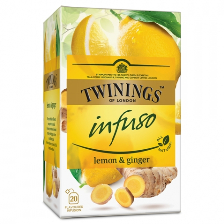 Ceai in Plic - TWININGS Infuso Ceai cu Ghimbir & Lamaie 20x1.5g