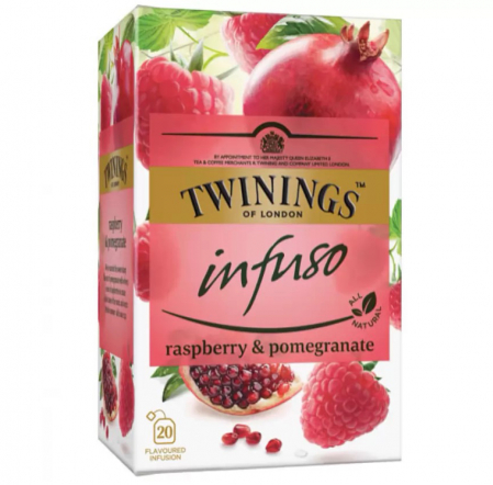 Ceai in Plic - TWININGS Infuso Ceai Pomegranate & Raspberry - Rodie & Zmeura 20x1.5g