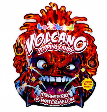 Dropsuri/Jeleuri - VOLCANO Bomboane Popping Candy Capsuni & Pepene 18g
