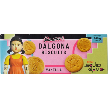 Dulciuri si Cadouri pentru Craciun - YUMMER'S Biscuiti Dalgona Squid Game - Aroma de Vanilie 140g