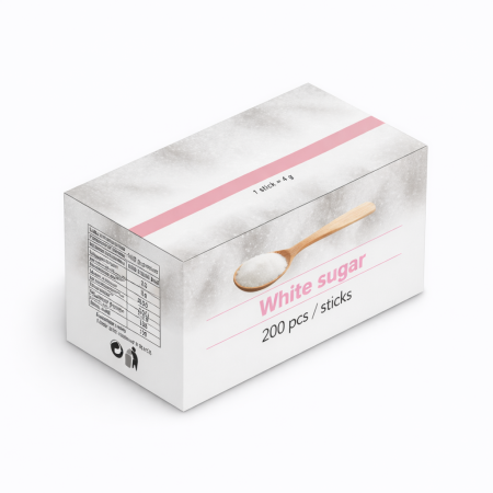 Zahăr, Miere & Îndulcitori - Zahar Alb Cristal Stick Baghete Cutie Carton 200x5g 1Kg
