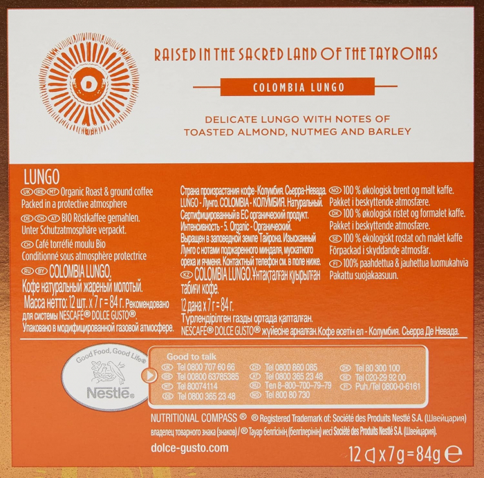 DOLCE GUSTO LUNGO COLOMBIA ORGANIC 84g [2]