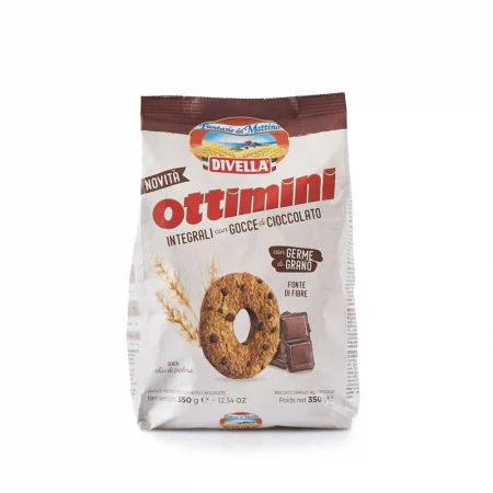 Paste & Biscuiti - Biscuiti Divella Ottimini integrali cu fulgi de ciocolata 350gr