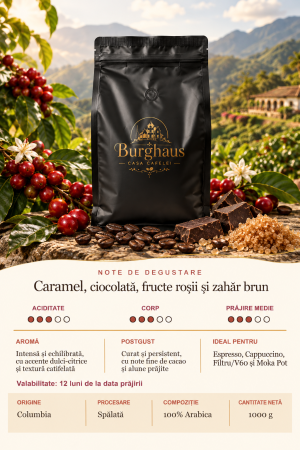 Cafea boabe - Cafea boabe de specialitate BURGHAUS Colombia 1 kg