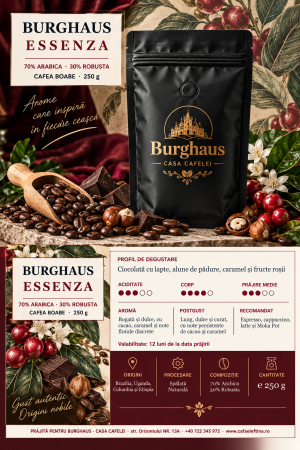 Cafea boabe - Cafea boabe de specialitate BURGHAUS Essenza 250 g