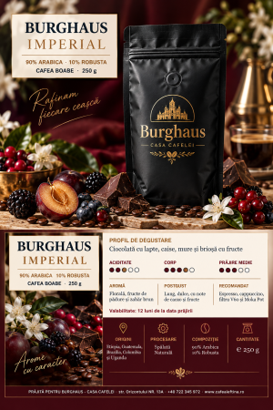 Cafea boabe - Cafea boabe de specialitate BURGHAUS Imperial 250 g