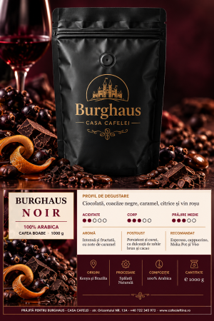 Cafea boabe - Cafea boabe de specialitate BURGHAUS Noir 1 kg