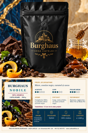 Cafea boabe - Cafea boabe specialitate BURGHAUS Nobile 1 kg