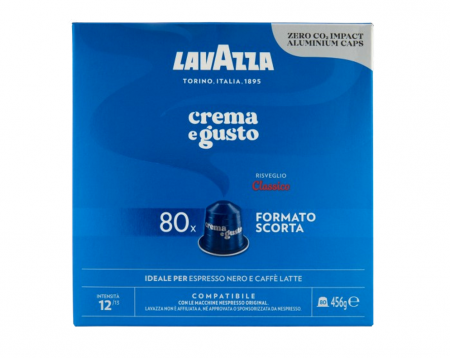Capsule Cafea - Cafea capsule Lavazza Crema e Gusto Classico , compatibile Nespresso, 80 buc