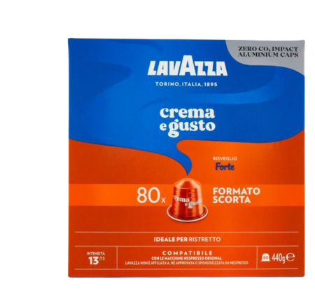 Capsule Cafea - Cafea capsule Lavazza Crema e Gusto Forte , compatibile Nespresso, 80 buc