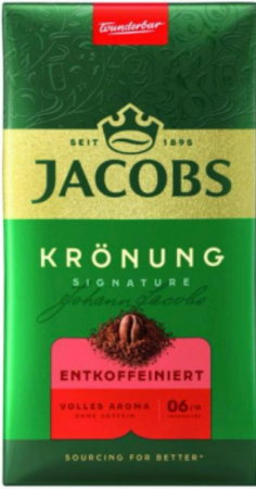 Cafea fara cofeina - Cafea macinata, Jacobs Kronung Decaf, 500 g