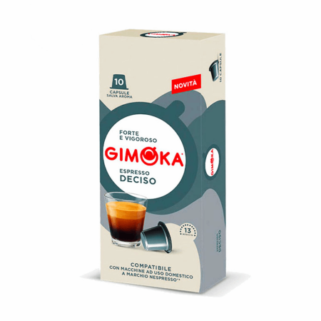 Capsule Cafea - Capsule cafea Gimoka Espresso Deciso compatibile Nespresso, 10 buc