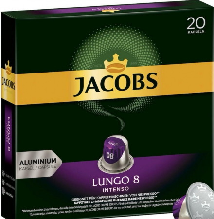 Capsule Cafea - Cafea capsule Jacobs Lungo Intenso compatibile Nespresso 20 buc