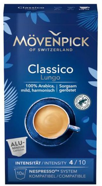 Capsule Cafea - Capsule MOVENPICK CLASSICO LUNGO, compatibile Nespresso - 10CAPS/57G