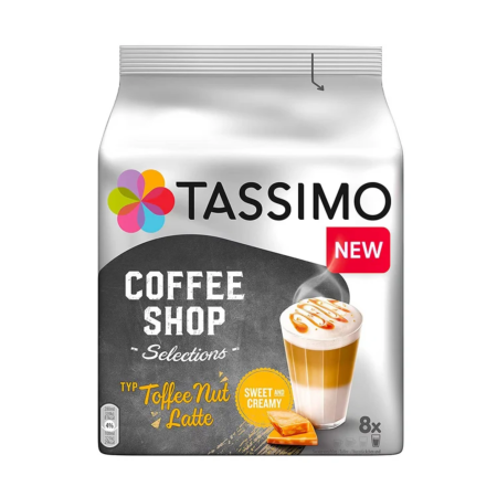 Cafea macinata - Tassimo Jacobs Coffee Shop Toffee Nut Latte 8 bauturi 268 g