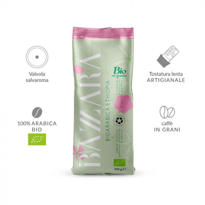 Cafea boabe Bazzara BioArabica Ethiopia, 250g [3]