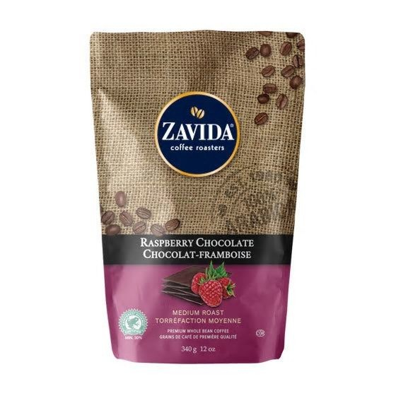 Cafea boabe Zavida Raspberry Chocolate cu aroma de zmeura si ciocolata, 340g [1]